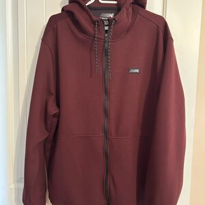 American Eagle Outfitters Men's Burgundy Hoodie Jacket